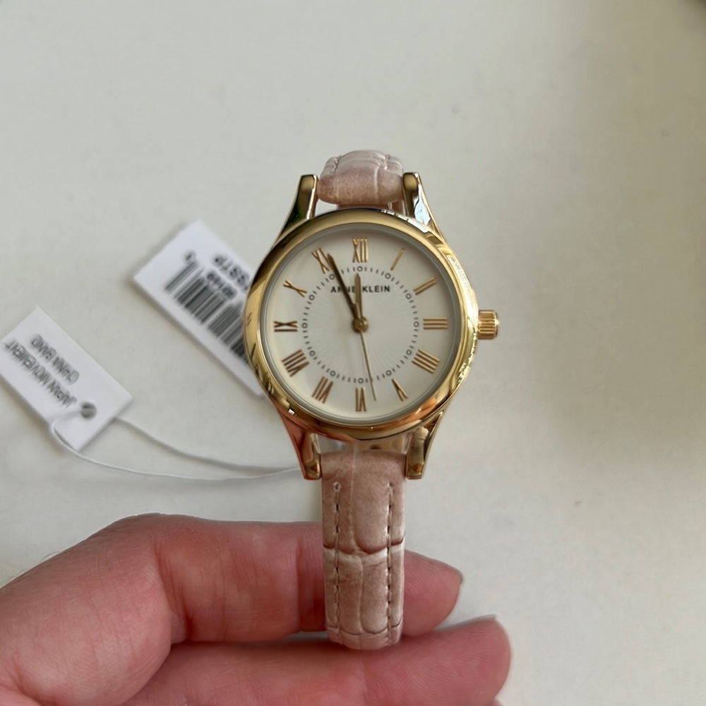 Anne Klein Pink Leather Watch NEW